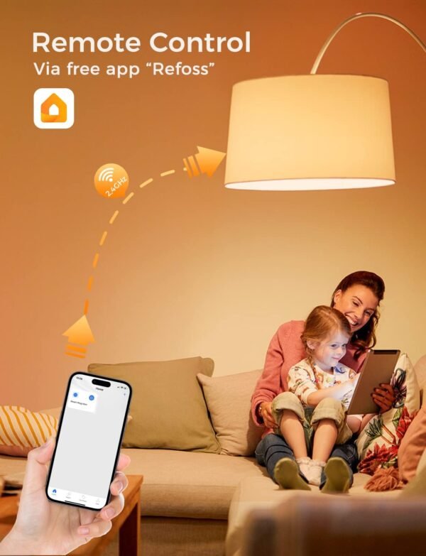 Smart Bulbs Works with Apple HomeKit, Color Changing Smart Light Bulbs Compatible with Siri, Alexa and Google Home, A19 LED Bulb, E26 Fitting, 2700K-6500K Dimmable, 9W 810 Lumens, 4 Pack - Image 2
