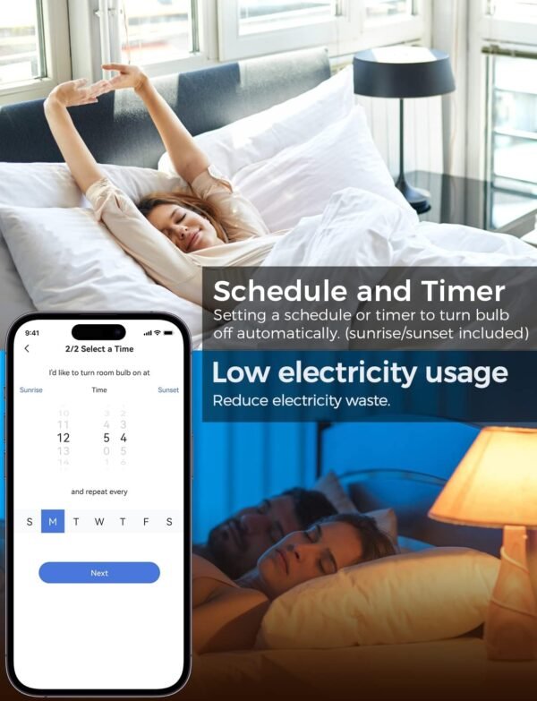 Smart Bulbs Works with Apple HomeKit, Color Changing Smart Light Bulbs Compatible with Siri, Alexa and Google Home, A19 LED Bulb, E26 Fitting, 2700K-6500K Dimmable, 9W 810 Lumens, 4 Pack - Image 3