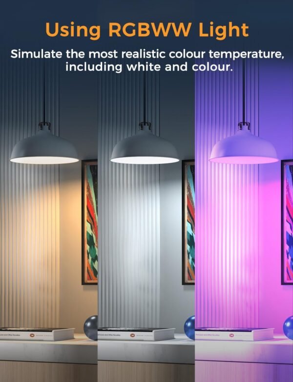 Smart Bulbs Works with Apple HomeKit, Color Changing Smart Light Bulbs Compatible with Siri, Alexa and Google Home, A19 LED Bulb, E26 Fitting, 2700K-6500K Dimmable, 9W 810 Lumens, 4 Pack - Image 4