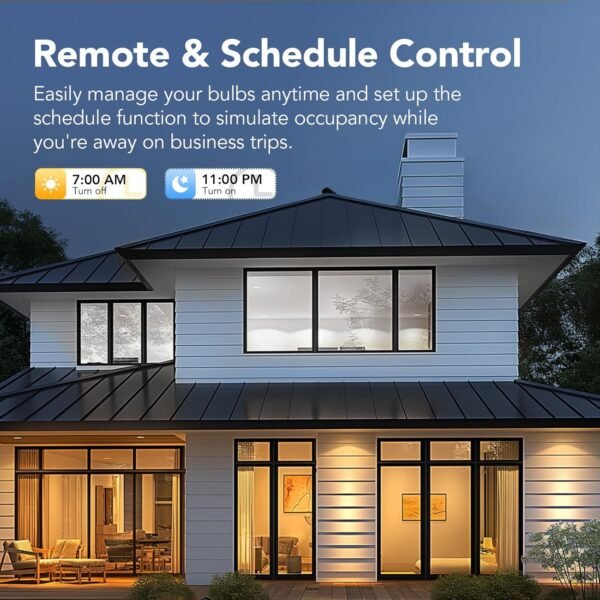 OREiN Matter Smart Light Bulb, ST19(58) Smart Edison Bulbs with Remote Control Work with Apple Home, Alexa, Google Home, SmartThings, 800lm 2700K-6500K Smart Filament Bulb E26 Base 4Pack - Image 8