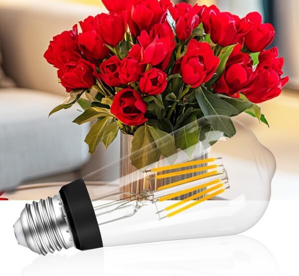 Smart Wi-Fi LED Filament Bulb, ST64 Edison Style Light Bulb, 2700K Warm White, 6W Equivalent 60W, E26 Base, Control with App, Voice Activated with Alexa & Google Assistant, 2 Pack (Clear) - Image 9