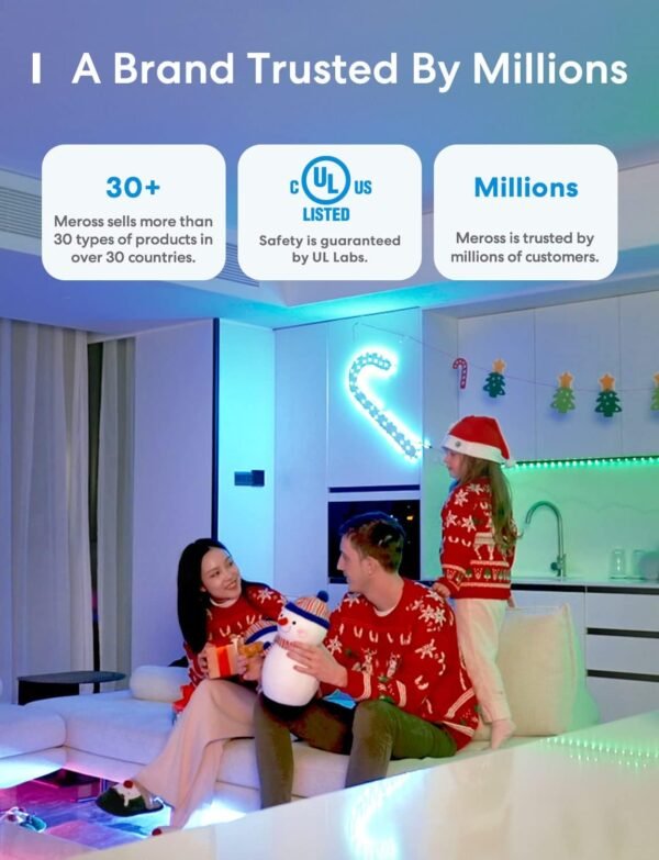 meross Smart Light Bulb, Smart WiFi LED Bulbs Compatible with Apple HomeKit, Siri, Alexa & Google Home, E26 2700K-6500K, 900 Lumens RGBWW 60W Equivalent, 1 Pack - Image 10