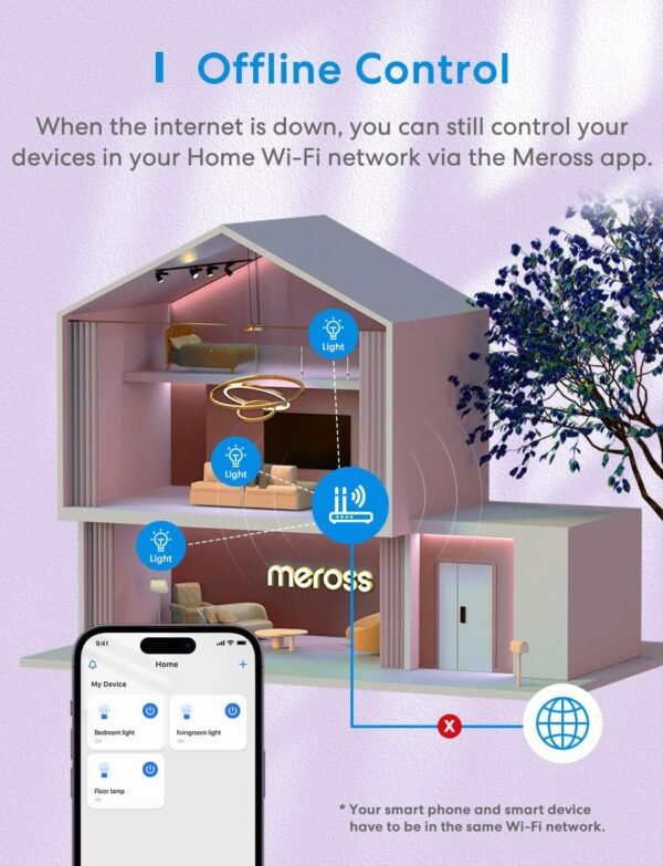 meross Smart Light Bulb, Smart WiFi LED Bulbs Compatible with Apple HomeKit, Siri, Alexa & Google Home, E26 2700K-6500K, 900 Lumens RGBWW 60W Equivalent, 1 Pack - Image 9