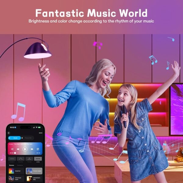 Smart Light Bulbs with Remote, 16M Colors RGBW Dimmable WiFi Bluetooth Smart Bulbs Led Color Changing Light Bulbs Compatible with Alexa Google Home, A19, E26 9W 800 Lumens Equivalent 60W (4) - Image 7