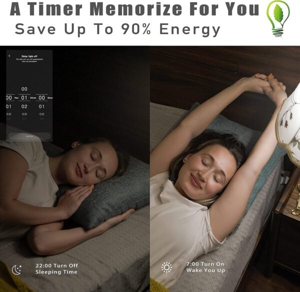 Homevenus HVS Smart Light Bulbs,9W A19 E26 Dimmable Tunable Cool Warm White LED Light Bulb 2500k-6500k, APP Control 2.4GHz WiFi Bluetooth Assist Connection, Work with Alexa/Google Assistant 4 Pack - Image 5