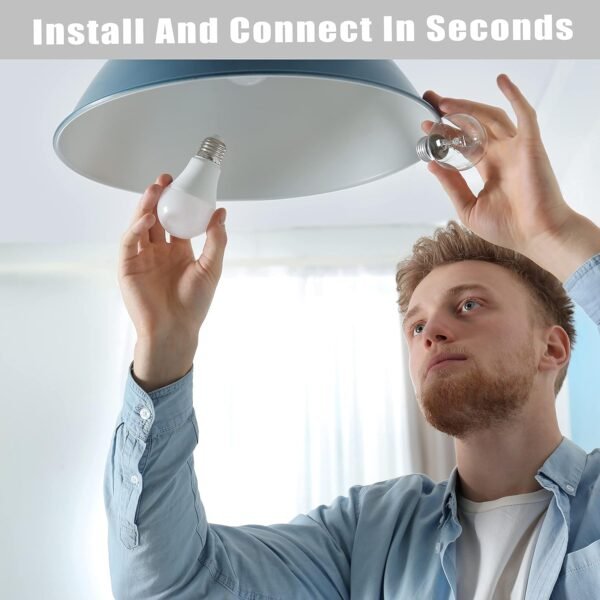 Homevenus HVS Smart Light Bulbs,9W A19 E26 Dimmable Tunable Cool Warm White LED Light Bulb 2500k-6500k, APP Control 2.4GHz WiFi Bluetooth Assist Connection, Work with Alexa/Google Assistant 4 Pack - Image 6