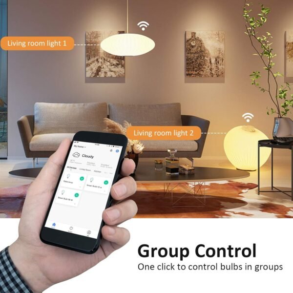 Smart Alexa Light Bulb,16W(150W Equivalent)1600Lumen Ultra Bright E26 A19 Led Full Color Changing WiFi Light Bulb,Smart Bulb Work with Alexa,Google(No Hub Required),High Lumen Smart Light Bulbs - Image 5