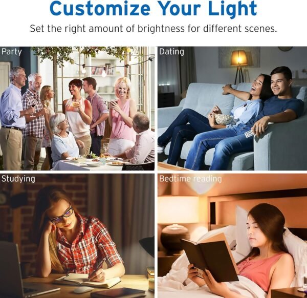 Etekcity ESL100 Smart Light Bulb Works with Alexa, Google Home and IFTTT, 4 Count (Pack of 1), 9W (60W Equivalent), 806LM, 2700K, No Hub Required, 4 Pack - Image 4
