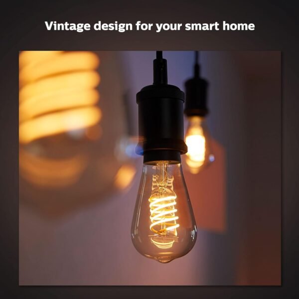 Philips Hue Smart 40W A19 Filament LED Bulb - Soft Warm White Light - 1 Pack - 550LM - E26 - Indoor - Control with Hue App - Compatible with Alexa, Google Assistant and Apple Homekit. - Image 5