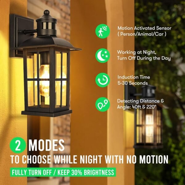 13in Motion Sensor Porch Lights, Anti-Rust 100% Al... - Image 2