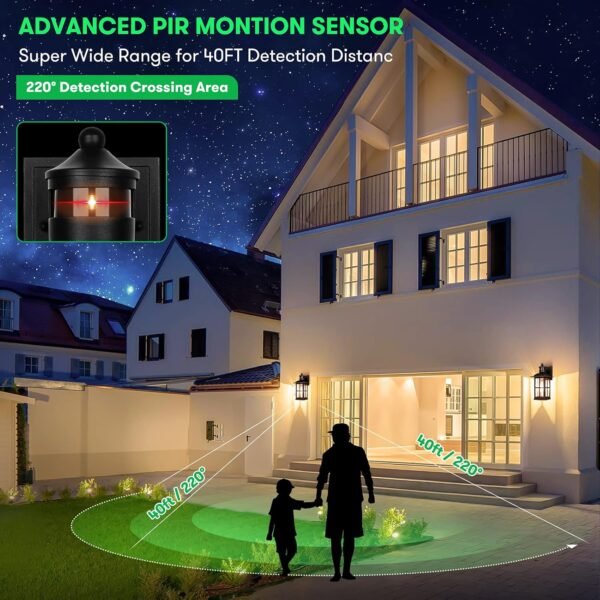 13in Motion Sensor Porch Lights, Anti-Rust 100% Al... - Image 4