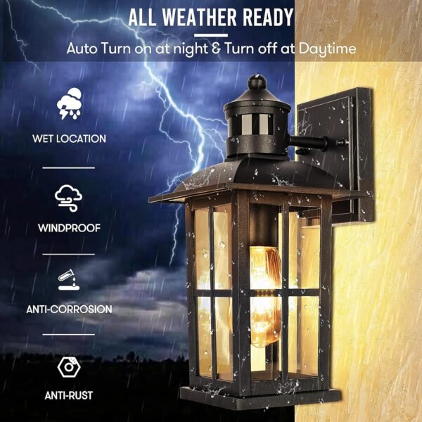 13in Motion Sensor Porch Lights, Anti-Rust 100% Al... - Image 5