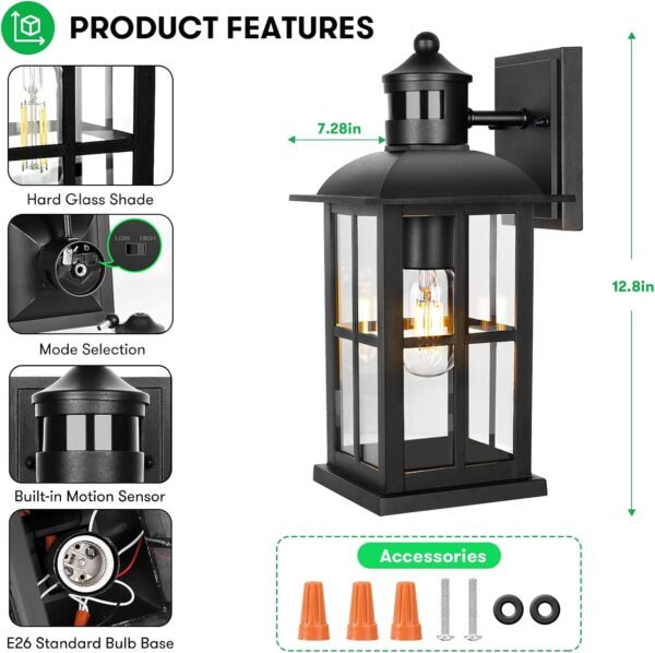 13in Motion Sensor Porch Lights, Anti-Rust 100% Al... - Image 7
