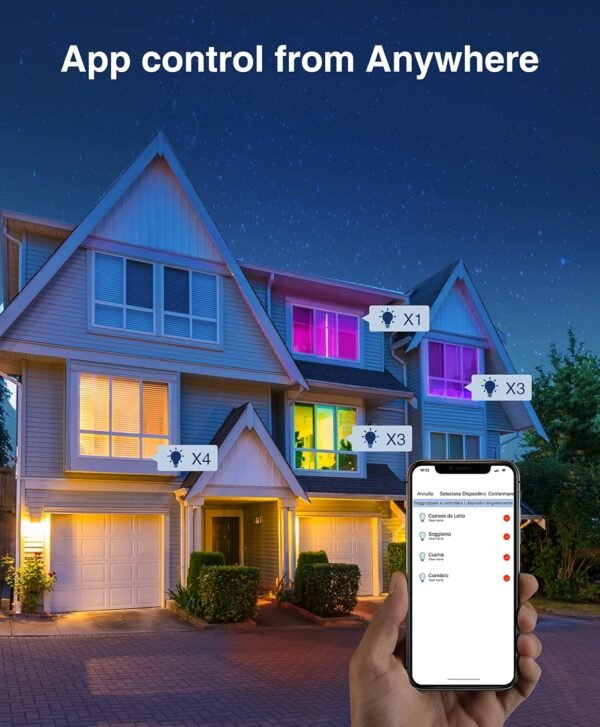 Beantech Smart Bulb, WiFi LED Light Bulbs, Color Changing Dimmable Light Bulb 2700K-6500K, Smart Light Bulbs Work with Alexa & Google Assistant, A19 Alexa Light Bulb, RGB Tunable White Bulb, 4 Pack - Image 7