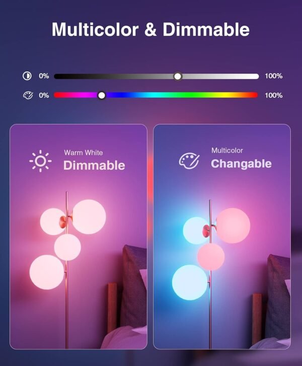 Beantech Smart Bulb, WiFi LED Light Bulbs, Color Changing Dimmable Light Bulb 2700K-6500K, Smart Light Bulbs Work with Alexa & Google Assistant, A19 Alexa Light Bulb, RGB Tunable White Bulb, 4 Pack - Image 9