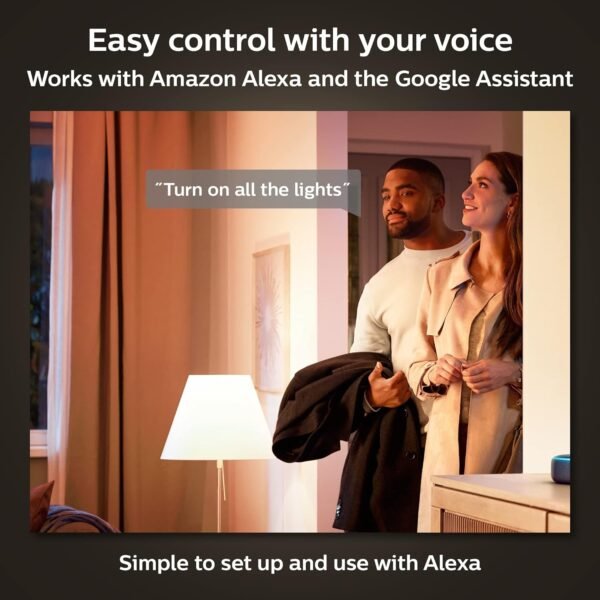 Philips Hue Smart 40W A19 Filament LED Bulb - Soft Warm White Light - 2 Pack - 550LM - E26 - Indoor - Control with Hue App - Compatible with Alexa, Google Assistant and Apple Homekit. - Image 4