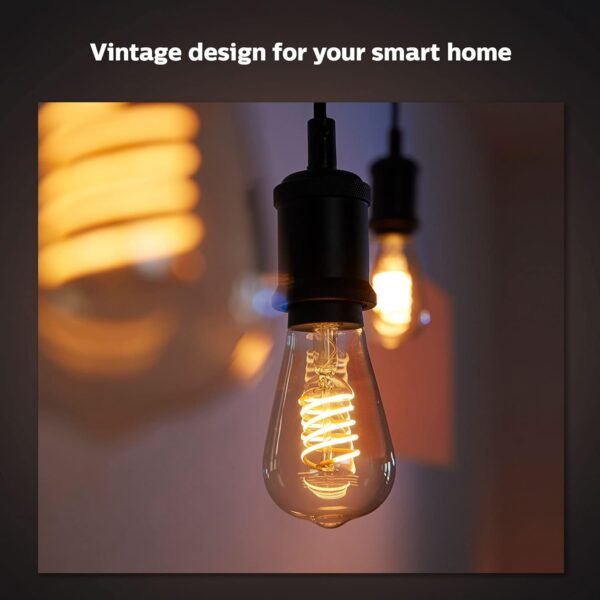 Philips Hue Smart 40W A19 Filament LED Bulb - Soft Warm White Light - 2 Pack - 550LM - E26 - Indoor - Control with Hue App - Compatible with Alexa, Google Assistant and Apple Homekit. - Image 6