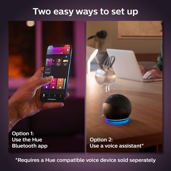 Philips Hue Smart 100W A21 LED Bulb - White and Color Ambiance Color-Changing Light - 4 Pack - 1600LM - E26 - Indoor - Control with Hue App - Works with Alexa, Google Assistant and Apple Homekit. - Image 11