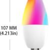 MoesGo Smart Candelabra Led Light Bulbs, WiFi E12 Smart Bulbs, 2700K-6500K CW& RGB Dimmable, Smart Life/Tuya APP Remote Control, Work with Alexa/Google Home, 470lm 5W (40W Equivalent) 2 Pack No Hub - Image 7