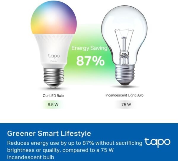 Tapo TP-Link Smart Light Bulbs, 1100 Lumens High Brightness (75W Equivalent), Matter-Certified, 16M Colors WiFi Light Bulb, Dimmable, Works w/Siri, Alexa & Google Home, A19 E26, L535E(2-Pack) - Image 10