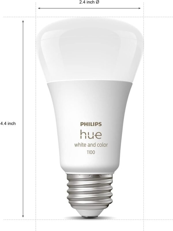 Philips Hue White and Color Ambiance Base Lumen (60W) Smart Button Starter Kit, 16 Millions Colors, Works with Amazon Alexa, Google Assistant, Apple HomeKit 60 Watt (OLD VERSION) - Image 5