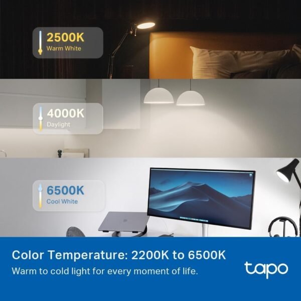 Tapo TP-Link Smart Light Bulbs, 1100 Lumens High Brightness (75W Equivalent), Matter-Certified, 16M Colors WiFi Light Bulb, Dimmable, Works w/Siri, Alexa & Google Home, A19 E26, L535E(2-Pack) - Image 7