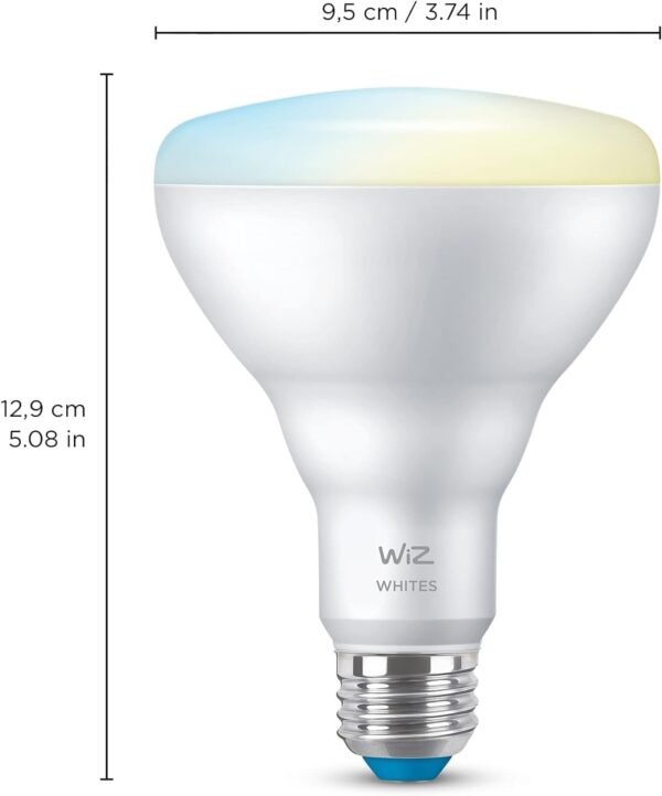 WiZ 65W BR30 Tunable White LED Smart Bulb - Pack of 6 - E26- Indoor - Connects to Your Existing Wi-Fi - Control with Voice or App + Activate with Motion - Matter Compatible - Image 2