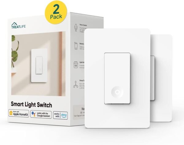 TREATLIFE Apple HomeKit Smart Light Switch 2 Pack, Single Pole, Neutral Wire Required, 2.4GHz WiFi Smart Switch Works with Siri, Alexa, Google Home & SmartThings, No Hub Needed - Image 9