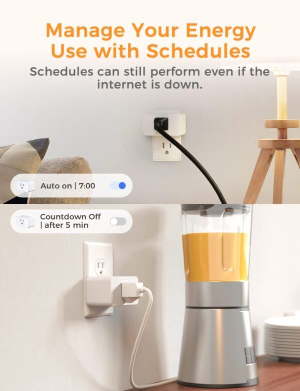 Smart Plug WiFi Outlet Work with Apple HomeKit, Siri, Alexa, Google Home, Smart Socket with Timer Function, Remote Control, No Hub Required, 15A, 2 Pack - Image 4