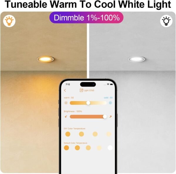 ILC BR30 Led Bulb, Smart Flood Light Bulbs, Compatible with Alexa Required Echo Device, (Equivalent to 70W) Color Changing, Turnable 2700K-6000K Indoor(6 Packs) - Image 6
