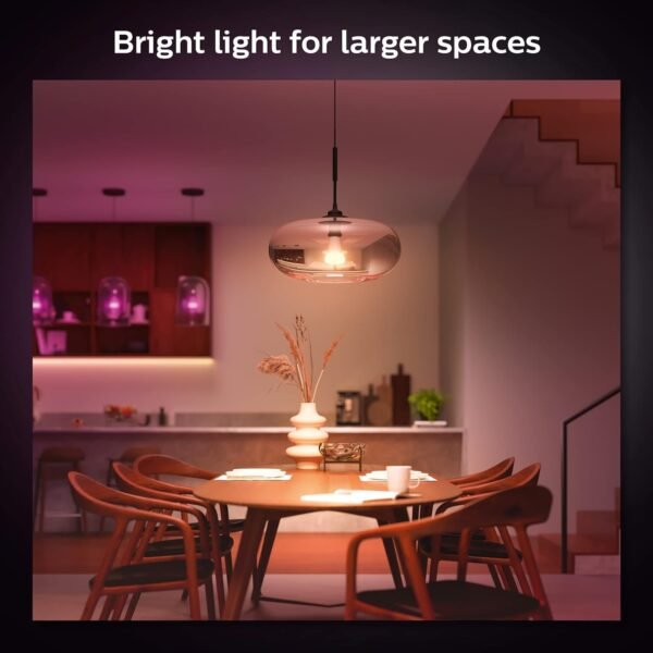 Philips Hue Smart 100W A21 LED Bulb - White and Color Ambiance Color-Changing Light - 1 Pack - 1600LM - E26 - Indoor - Control with Hue App - Works with Alexa, Google Assistant and Apple Homekit - Image 5
