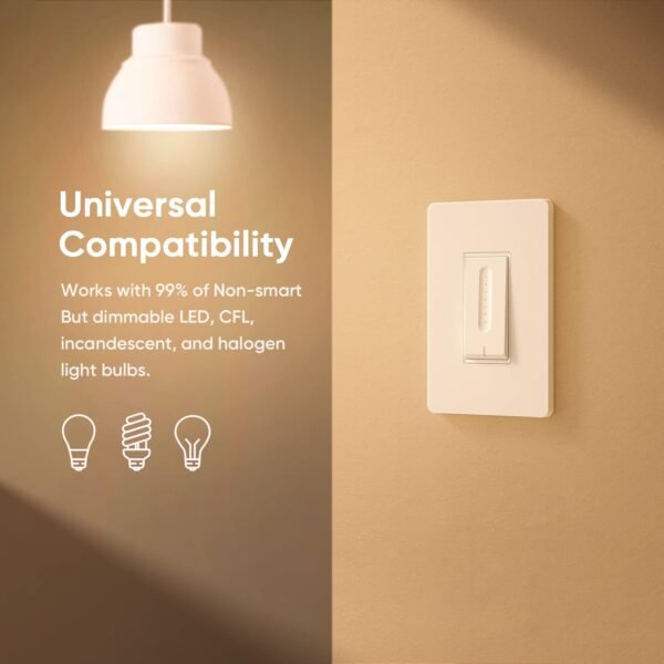 TREATLIFE Smart Dimmer Switch 4 Pack, Smart Switch Works with Alexa and Google Home, 2.4GHz WiFi Dimmer Light Switch for LED, CFL, Incandescent Bulbs, Neutral Wire Required, Single Pole - Image 5