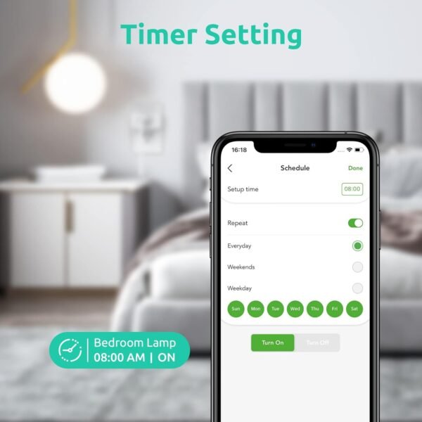VOCOlinc Homekit Smart Plug Works with Alexa, Apple Home, Google Assistant, WiFi Smart Plug That Work with Alexa, Electrical Timer Outlet Support Siri, No Hub Required, 15A, 2.4GHz, 110～120V 3 Pack - Image 4