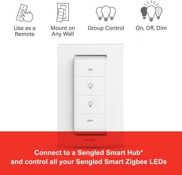 Sengled Color Changing Bulbs That Works with Alexa, Google Home, 3 Pack Starter Kit with Smart Switch, RGB Light A19 E26 Dimmable LED 60W Equivalent, 800LM, 5 Piece Set, White, 3 Count - Image 7