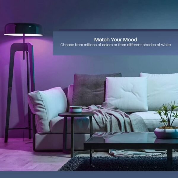 Feit Electric Smart Bulb, 100W Equivalent Color Changing and Tunable White, 2.4Ghz Wifi light bulb, No Hub Needed, Works with Alexa and Google Assistant, High CRI Dimmable LED OM100/RGBW/CA/AG, 1 Pack - Image 9