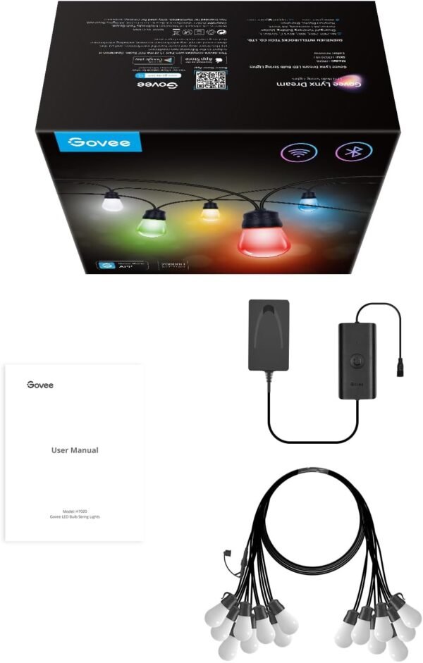 Govee Smart Outdoor String Lights H7020, RGBIC Warm White 48ft LED Bulbs for Outdoor Decor, WiFi Patio Lights Work with Alexa, Google Assistant, APP Control, IP65 Waterproof - Image 9