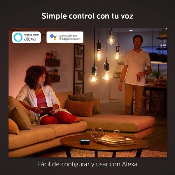 Philips Hue 7W ST19 White Ambiance LED Smart Vintage Edison Filament Bulb, Warm - Pack of 1 - E26 - Control with App - Compatible with Alexa, Google Assistant and Apple HomeKit - Image 10