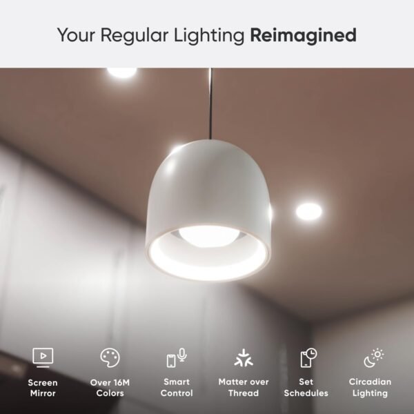 Nanoleaf Essentials Smart LED Color-Changing Light Bulb (60W) - RGB & Warm to Cool Whites, App & Voice Control (Works with Apple Home, Google Home, Samsung SmartThings) (Matter BR30 (3 Pack)) - Image 2