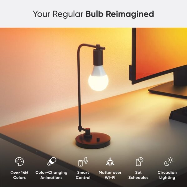 Nanoleaf Essentials Smart LED Color-Changing Light Bulb (60W) - RGB & Warm to Cool Whites, App & Voice Control (Works with Apple Home, Google Home) - Image 2