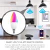 MoesGo Smart Candelabra Led Light Bulbs, WiFi E12 Smart Bulbs, 2700K-6500K CW& RGB Dimmable, Smart Life/Tuya APP Remote Control, Work with Alexa/Google Home, 470lm 5W (40W Equivalent) 2 Pack No Hub - Image 6