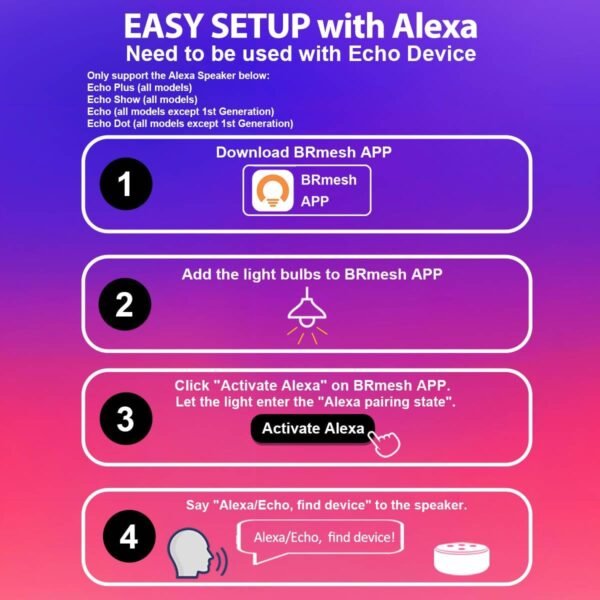 ILC Smart Light Bulb 10W (70 Watt Equivalent) Compatible with Alexa Only, 900 Lumens, Color Changing Warm White 2700K (2 Pack) - Image 3