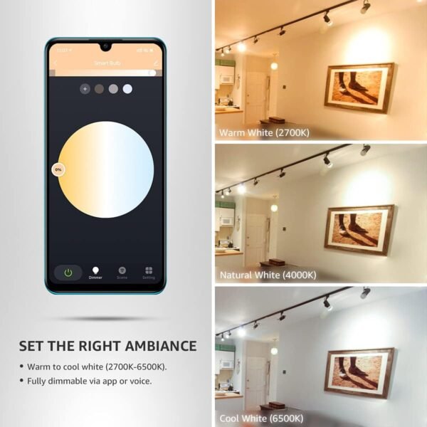 Lepro Alexa GU10 LED Light Bulbs - 50W Halogen Equivalent Smart GU10 Bulb Works with Alexa & Google Assistant,Voice and App Control,2700-6500K Tunable Track Light Bulb, No Hub Required, 2.4G WiFi Only - Image 3