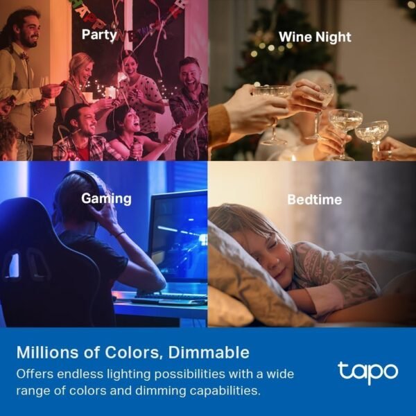 Tapo TP-Link Smart Light Bulbs, 1100 Lumens High Brightness (75W Equivalent), Matter-Certified, 16M Colors WiFi Light Bulb, Dimmable, Works w/Siri, Alexa & Google Home, A19 E26, L535E(2-Pack) - Image 5