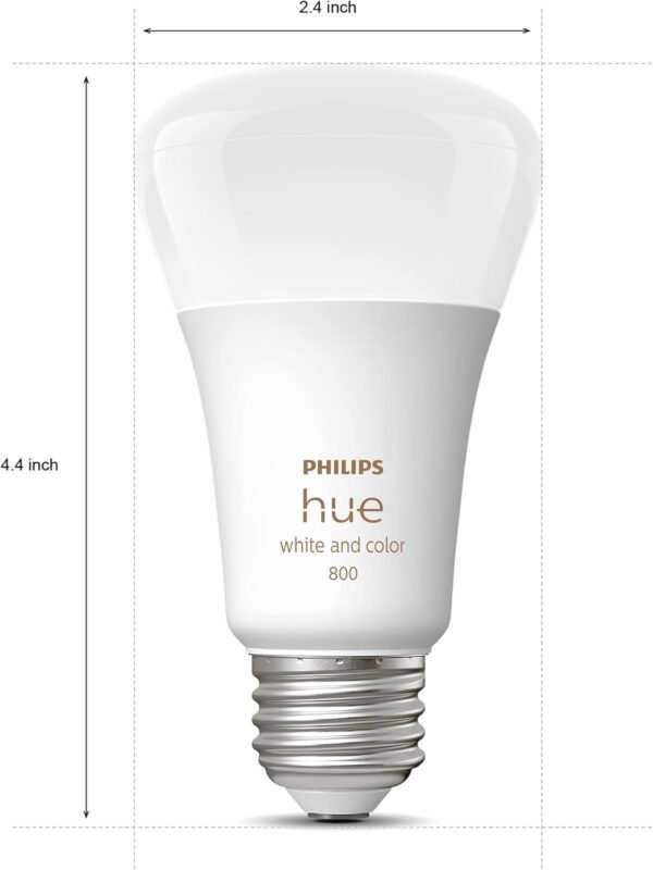 Philips Hue A19 LED Smart Light Bulb - White and Color Ambiance - 60W Indoor Light Bulb - Control with Hue App - Works with Alexa, Google Assistant and Apple Homekit - 3 Pack - Image 6