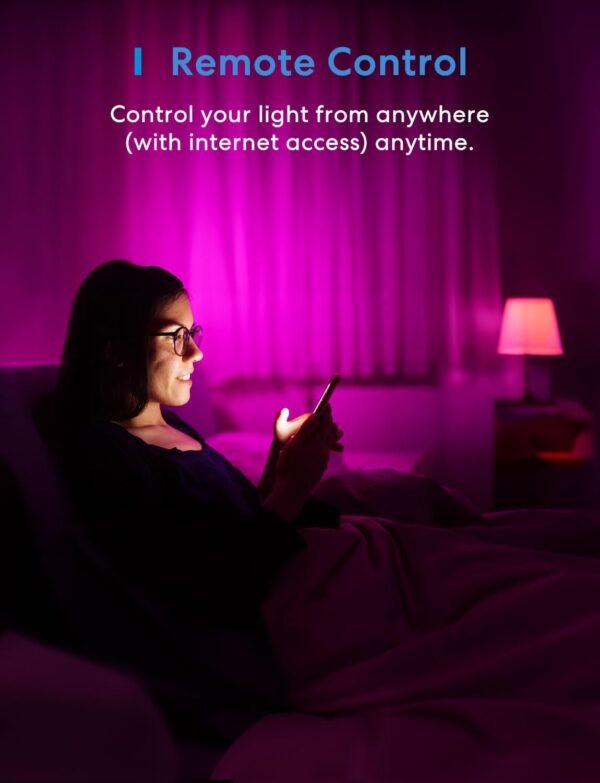 meross Wi-Fi Smart Light Bulb, Color Changing Led Bulbs Compatible with Alexa and Google Home, 2700K-6500K Tunable White, 810 Lumens 60W Equivalent, A19, E26, 2 Pack - Image 3