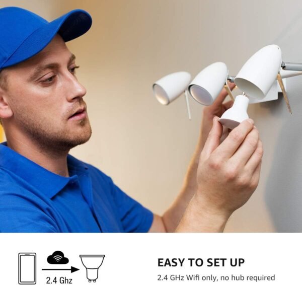 Lepro Alexa GU10 LED Light Bulbs - 50W Halogen Equivalent Smart GU10 Bulb Works with Alexa & Google Assistant,Voice and App Control,2700-6500K Tunable Track Light Bulb, No Hub Required, 2.4G WiFi Only - Image 6