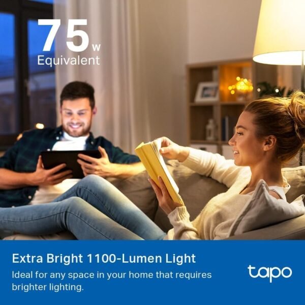 Tapo TP-Link Smart Light Bulbs, 1100 Lumens High Brightness (75W Equivalent), Matter-Certified, 16M Colors WiFi Light Bulb, Dimmable, Works w/Siri, Alexa & Google Home, A19 E26, L535E(2-Pack) - Image 4