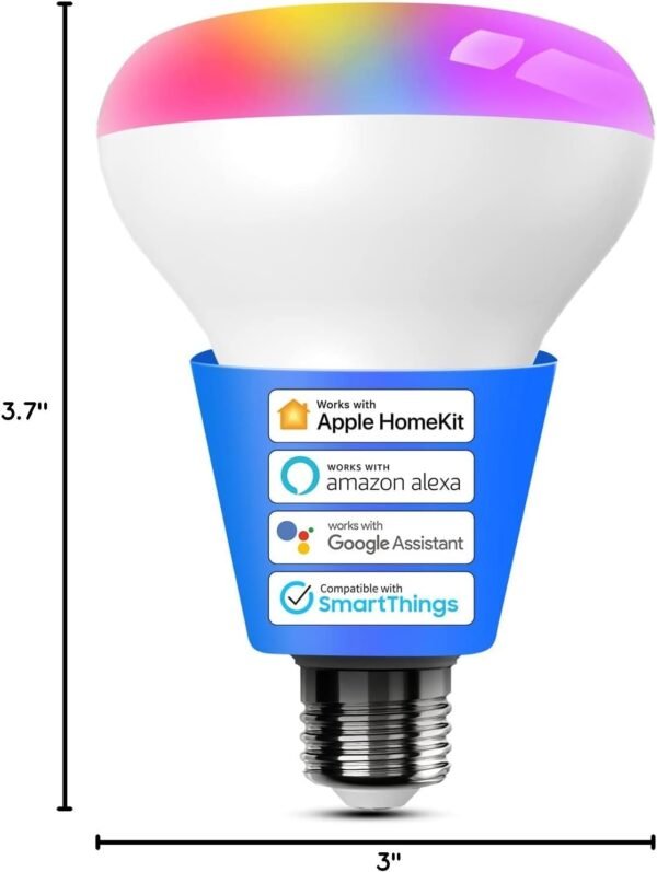 Meross Smart Light Bulb, BR30 Flood WiFi LED Bulbs Compatible with Apple HomeKit, Alexa, Google Assistant & SmartThings, Dimmable E26 Multicolor 2700K-6500K RGBCW, 1300 Lumens 100W Equivalent, 1 Pack - Image 10