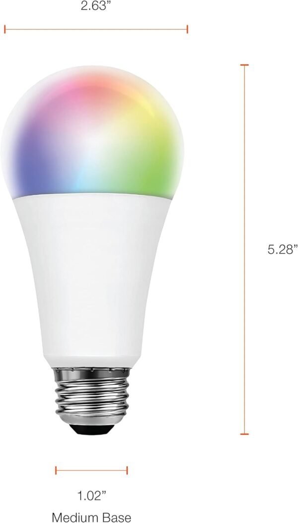 Sylvania WiFi LED Smart Light Bulb, 14.5W, Full Color and Tunable White A21, Dimmable, for Alexa, Siri Shortcuts, and Google Home Only - 1 Pack (75806) - Image 7