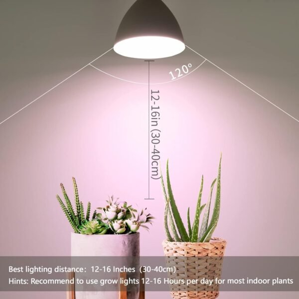 Smart LED Grow Light Bulbs with Remote Controller, Sun Mode, Built-in Daily Auto Timer, 4500K, A21/A70 E26/E27 9W Dimmable Full Spectrum Grow Bulbs for Indoor Plants, 2 Pack - Image 5